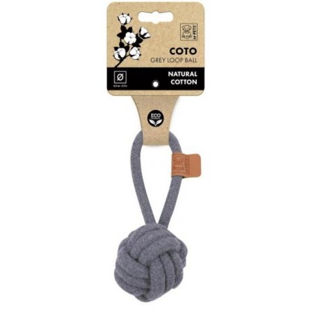 M-PETS Игрушка для собак СОТО мяч-петля, 6,5 см, цвет серый