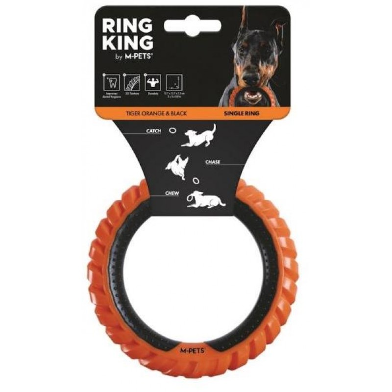 Купить M-PETS Игрушка для собак кольцо RING KING одинарное, цвет черный/оранжевый M-Pets в Калиниграде с доставкой (фото)