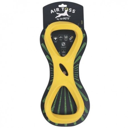 M-PETS Игрушка для собак AIR TOSS перетяжка, 13,3х34,4х3,1 см, цвет жёлтый