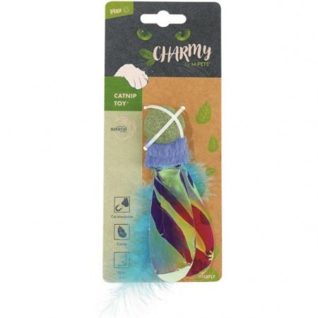 M-PETS Игрушка для кошек с кошачьей мятой CHARMY светлячок, цвет голубой