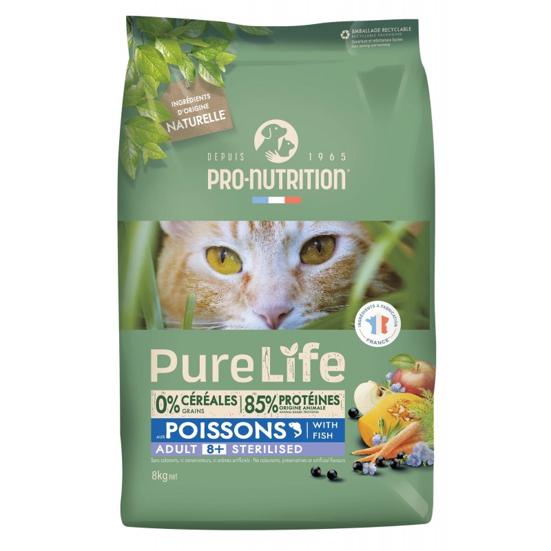 Купить Pro-Nutrition PURE LIFE STERILIZED 8+ беззерновой холистик корм, c рыбой, 8 кг Pro-Nutrition Flatazor PURE LIFE в Калиниграде с доставкой (фото)