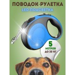 Купить Поводок-рулетка Чистый Котик для собак и кошек, 5 м., до 30 кг, цвет синий Чистый котик в Калиниграде с доставкой (фото)