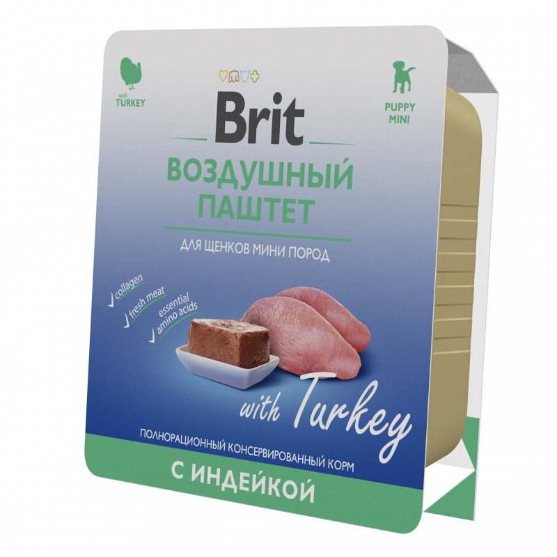 Купить Консервы Brit Premium Воздушный паштет с индейкой для щенков мини пород, 100 гр Brit в Калиниграде с доставкой (фото)