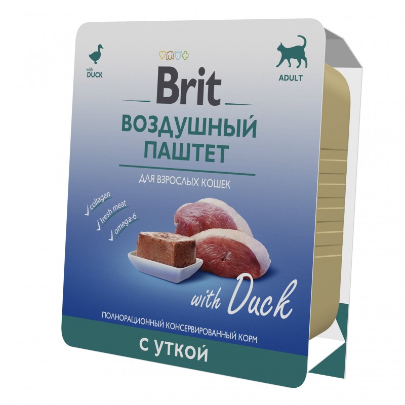 Купить Консервы Brit Premium Воздушный паштет с уткой для взрослых кошек, 100 гр Brit в Калиниграде с доставкой (фото)