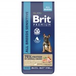 Купить Brit Premium Dog Sensitive с лососем и индейкой для взрослых собак всех пород с чувствительным пищеварением, 15 кг Brit в Калиниграде с доставкой (фото 4)