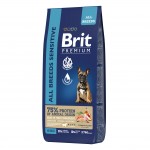 Купить Brit Premium Dog Sensitive с лососем и индейкой для взрослых собак всех пород с чувствительным пищеварением, 15 кг Brit в Калиниграде с доставкой (фото 5)