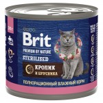Купить Brit Premium by Nature консервы с мясом кролика и брусникой для стерилизованных кошек, 200 гр Brit в Калиниграде с доставкой (фото)