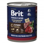 Купить Консервы Brit Premium By Nature с сердцем и печенью для взрослых собак всех пород, 850 гр Brit в Калиниграде с доставкой (фото)