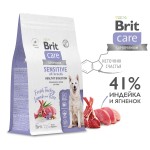 Купить Brit Care Superpremium Dog Adult Sensitive гипоаллергенный корм супер-премиум класса для собак с чувствительным пищеварением, с индейкой, ягненком и рисом, 3 кг Brit Care в Калиниграде с доставкой (фото)