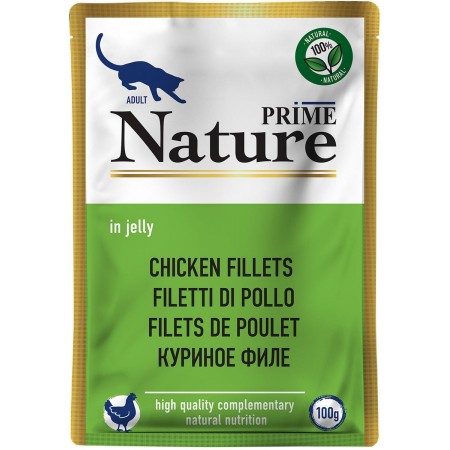 Prime Nature консервы супер-премиум класса для кошек Куриное филе в желе пауч, 100г
