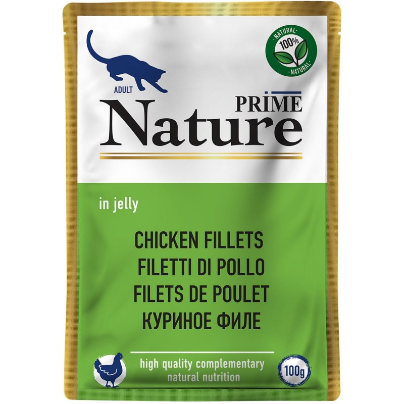 Купить Prime Nature консервы супер-премиум класса для кошек Куриное филе в желе пауч, 100г Prime Nature в Калиниграде с доставкой (фото)