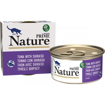 Prime Nature консервы супер-премиум класса для кошек тунец с ширасу, 85 г