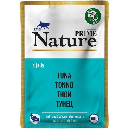 Prime Nature консервы супер-премиум класса кусочки в желе для котят с тунцом, 100 г