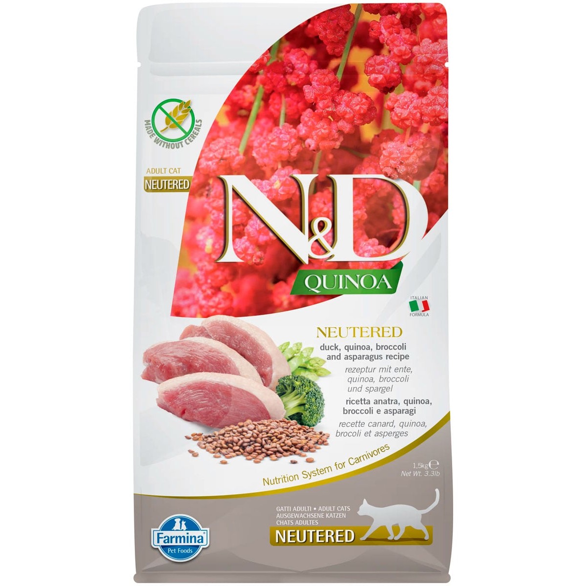 Farmina N&D Cat Grain Free quinoa Neutered duck беззерновой корм для ...