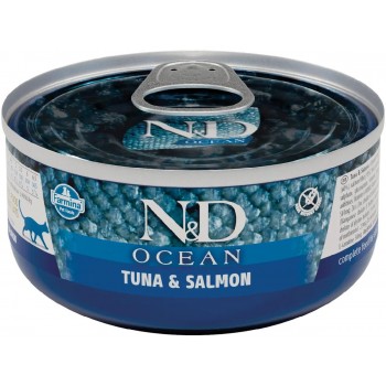 Farmina N&D Ocean Беззерновые консервы для взрослых кошек с тунцом и лососем, 70 гр