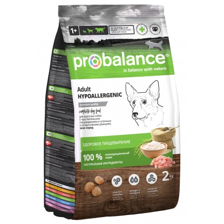 Сухой корм для собак Probalance Hypoallergenic, чувствительное пищеварение, 2 кг