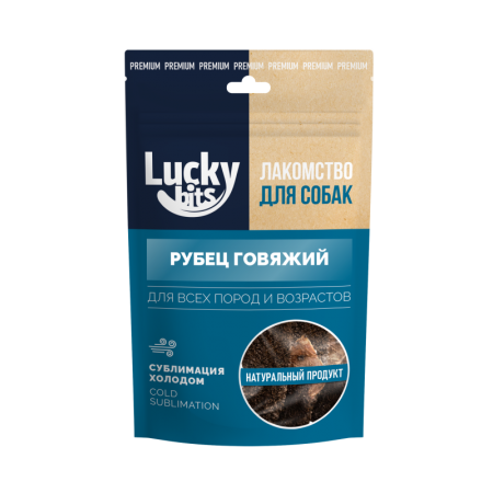 Лакомство сублимированное д/собак Lucky bits Рубец говяжий 35г Лаки битс