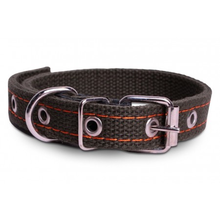 Ошейник для собак LionPets брезентовый усиленный 2 слоя (хаки), длина 46 см, ширина 20 мм, обхват 27