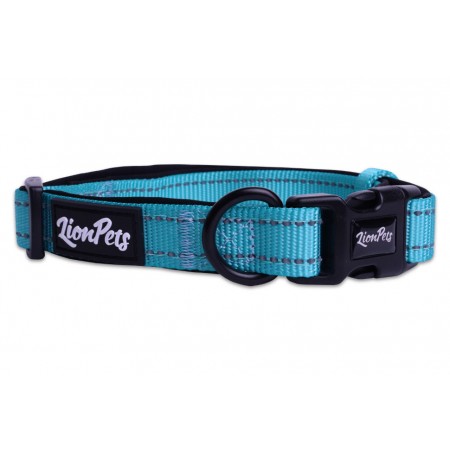 Ошейник для собак LionPets из полиэстера с неопреном и светоотражающими полосками, Обхват 25-40 см, ширина 2,0 см
