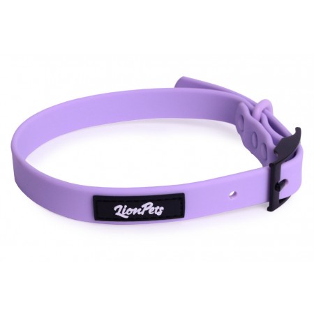 Ошейник из биотана LionPets с металлической пряжкой, Размер S обхват шеи 19-28 см, ширина 1,9 см, Сиреневый