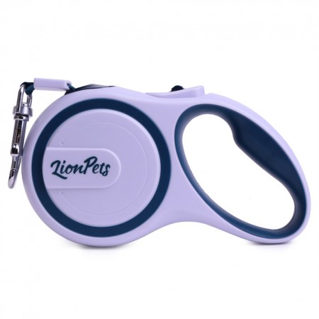 Поводок-рулетка LionPets (Серо-синий) PR8805-6, Размер S длина 3 м