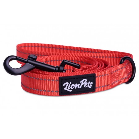 Поводок для собак LionPets из полиэстера со светоотражающими полосками, Ширина 2.0 см, длина 1,5 метра, Оранжевый