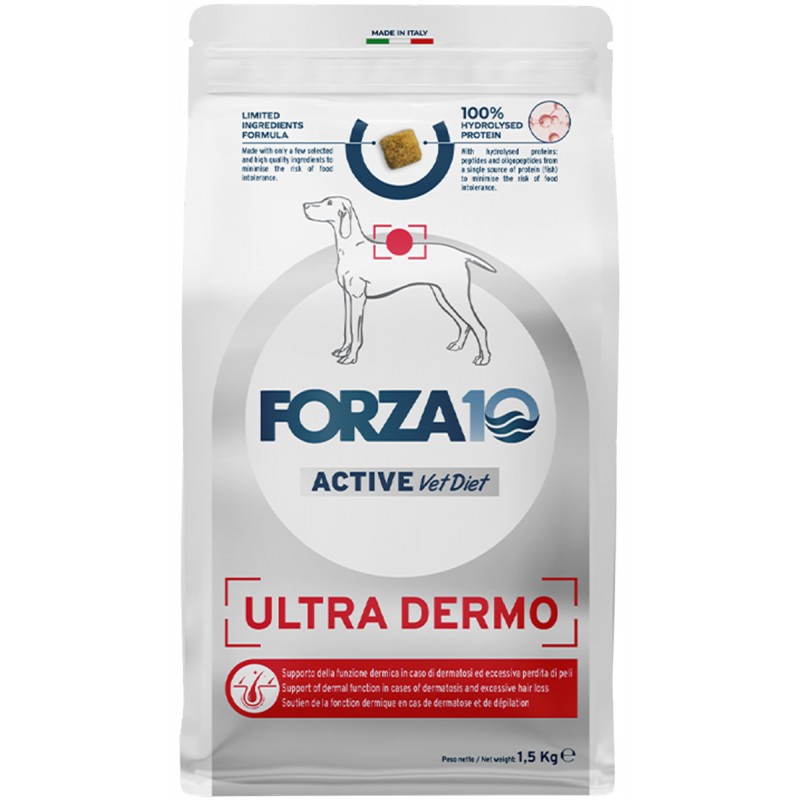 Купить Сухой корм FORZA10 DOG ACTIVE VET DIET ULTRA DERMO для взрослых собак всех пород при заболеваниях кожи (1,5 кг) Forza 10 в Калиниграде с доставкой. Категория FORZA10 Купить Сухой корм FORZA10 DOG ACTIVE VET DIET ULTRA DERMO для взрослых собак всех пород при заболеваниях кожи (1,5 кг) Forza 10 в Калиниграде с доставкой (фото)