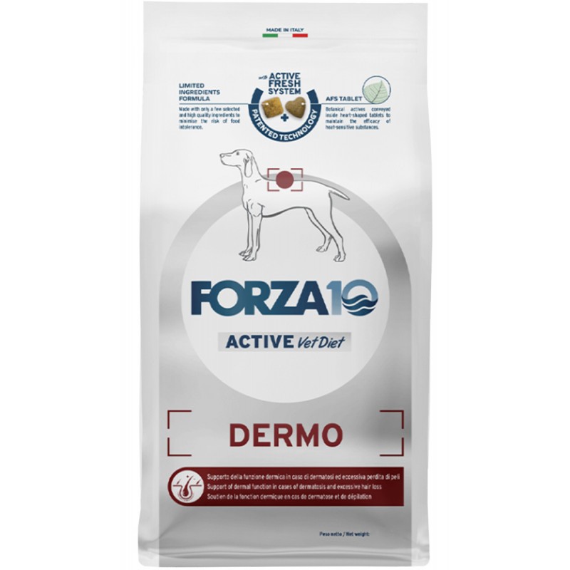 Купить Сухой корм FORZA10 DOG ACTIVE VET DIET DERMO для взрослых собак всех пород при заболеваниях кожи 10 кг Forza 10 в Калиниграде с доставкой. Категория FORZA10 Купить Сухой корм FORZA10 DOG ACTIVE VET DIET DERMO для взрослых собак всех пород при заболеваниях кожи 10 кг Forza 10 в Калиниграде с доставкой (фото)