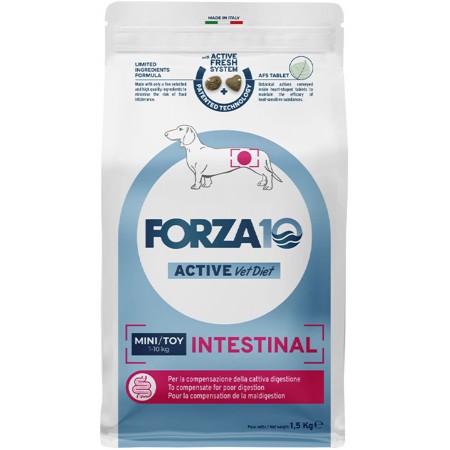 Сухой корм FORZA10 DOG ACTIVE VET DIET MINI TOY INTESTINAL ACTIVE для взрослых собак маленьких пород при заболеваниях желудочно-кишечного тракта (1,5 кг)