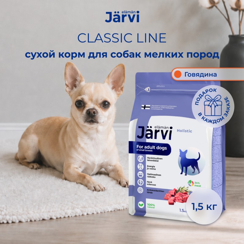 Купить Jarvi сухой полнорационный корм для взрослых собак мелких пород Jarvi в Калиниграде с доставкой (фото)