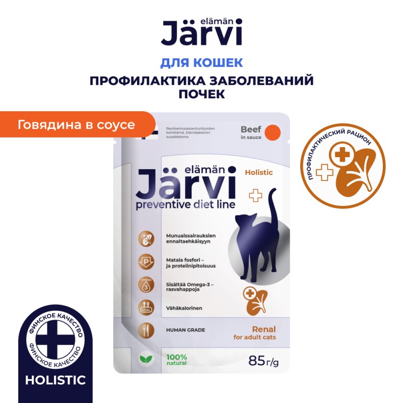Купить Jarvi Preventive diet line Renal пауч для кошек для профилактики заболеваний почек (соус) Jarvi в Калиниграде с доставкой (фото)