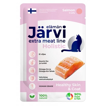 Jarvi Extra meat line пауч для кошек для красивой шерсти и здоровой кожи (кусочки в желе)
