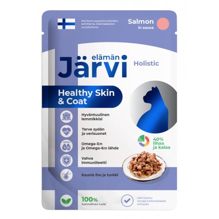 Jarvi пауч для кошек для красивой шерсти и здоровой кожи (кусочки в соусе)