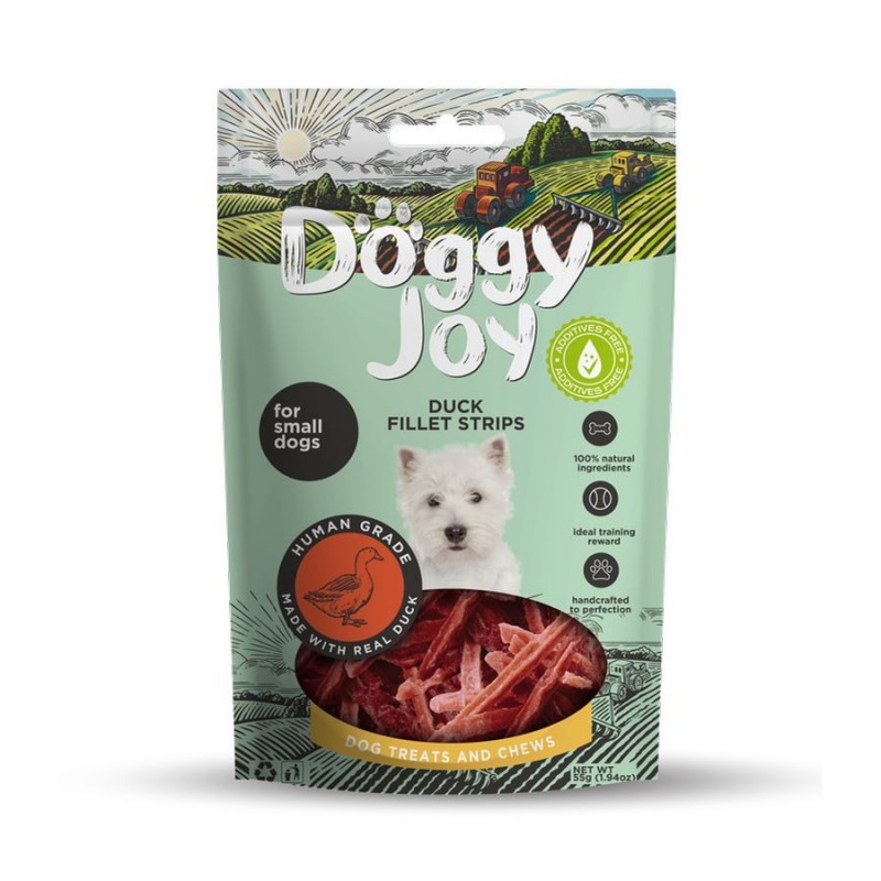 Купить Doggy Joy лакомство для собак мелких пород, полоски из УТИНОГО ФИЛЕ - 55 г Doggy Joy в Калиниграде с доставкой (фото)