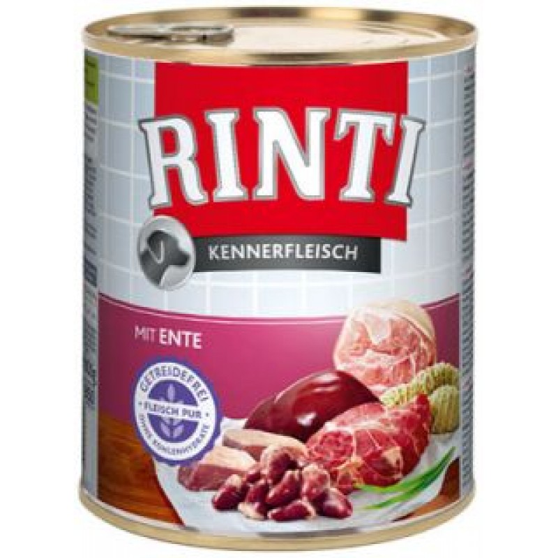 RINTI Kennerfleisch mit Ente - Ринти Мясной гурман с уткой для собак - 800 гр