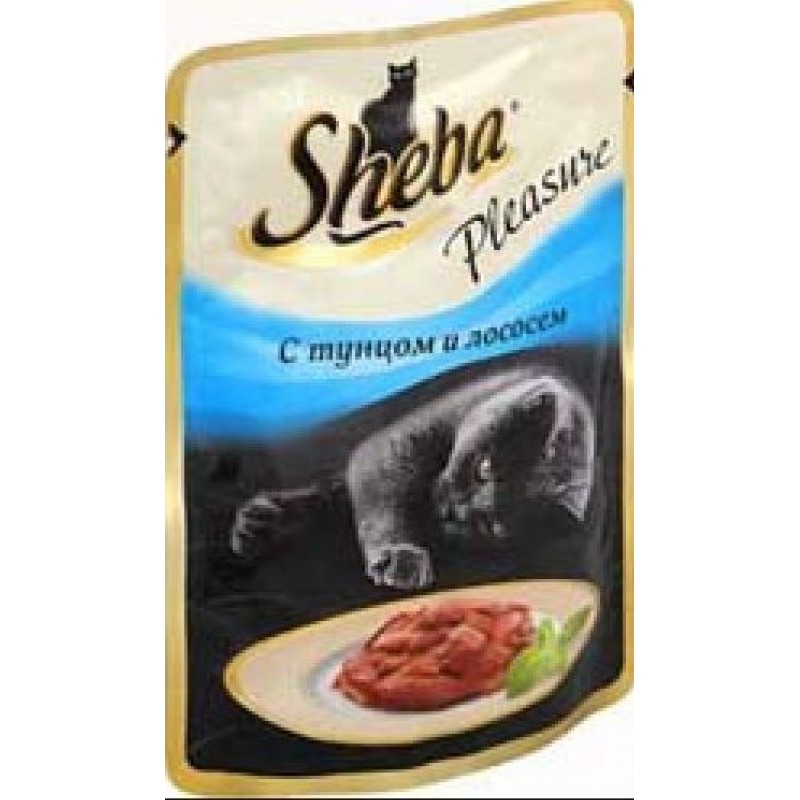 Sheba Pleasure влажный корм для кошек с тунцом и лососем, 85гр 