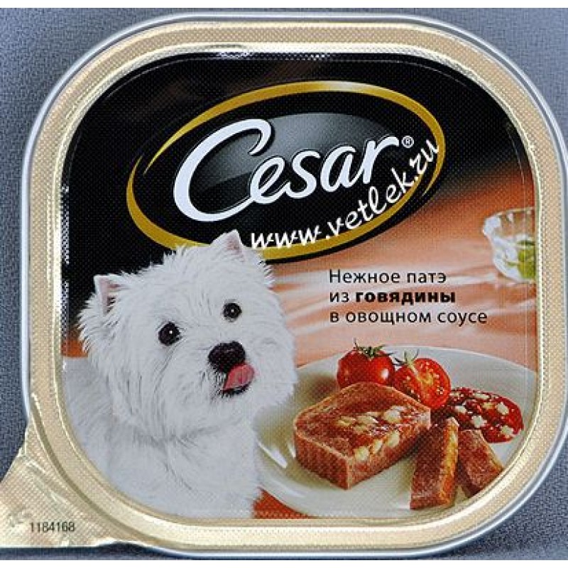 Cesar консервы для собак Нежное пате Говядина/овощи 100гр