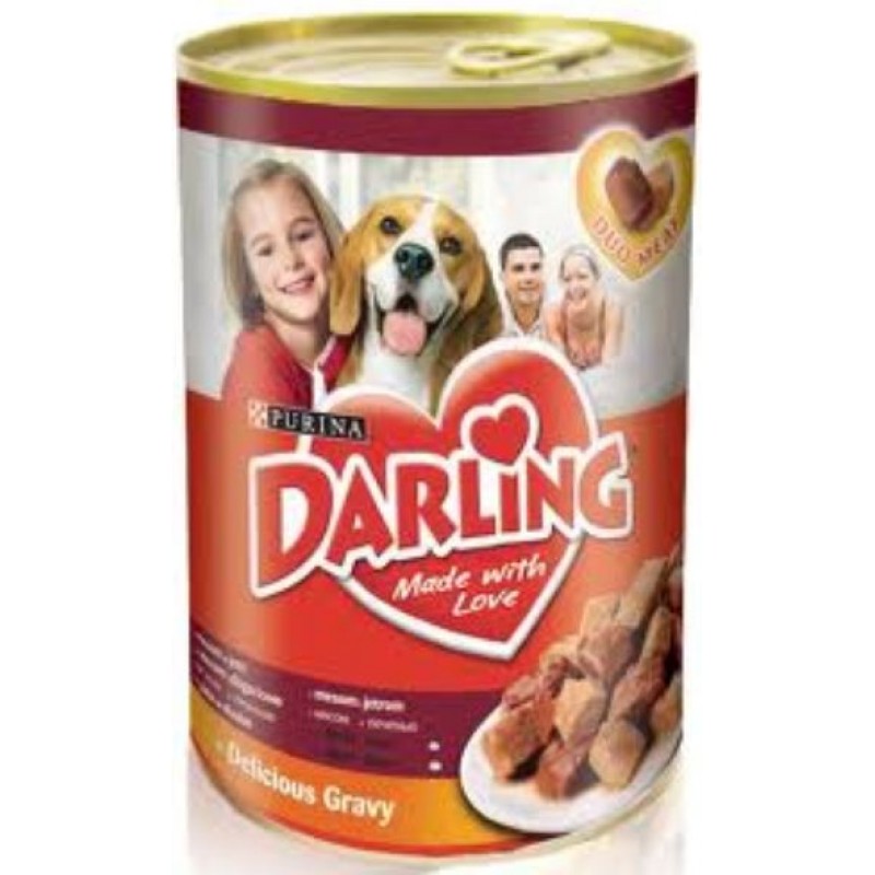 Дарлинг консервы с мясом и печенью для собак, банка 1200 гр