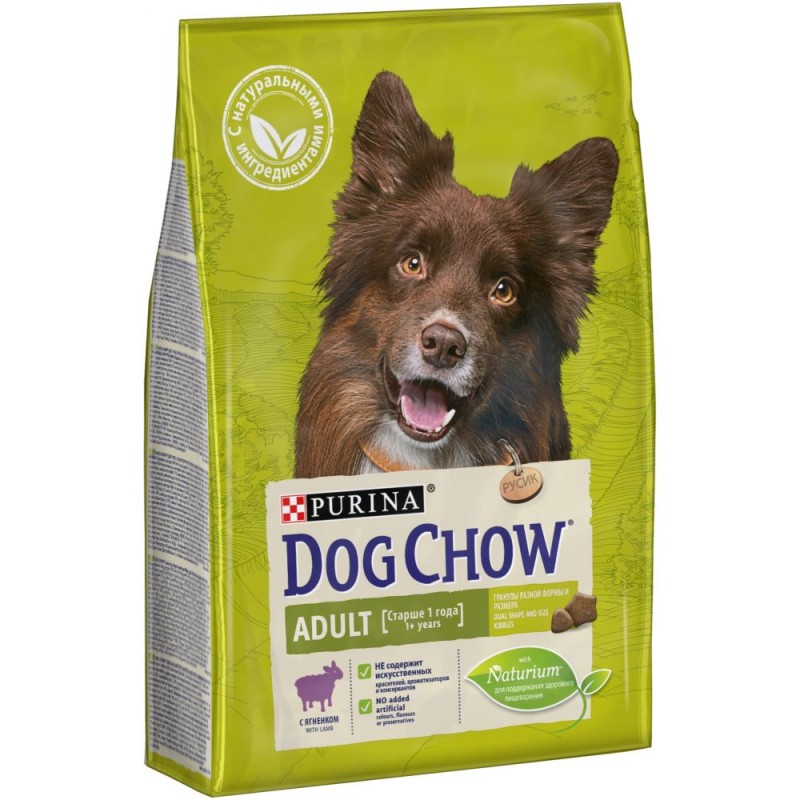Сухой корм Purina Dog Chow Adult для взрослых собак, ягнёнок, 2,5 кг