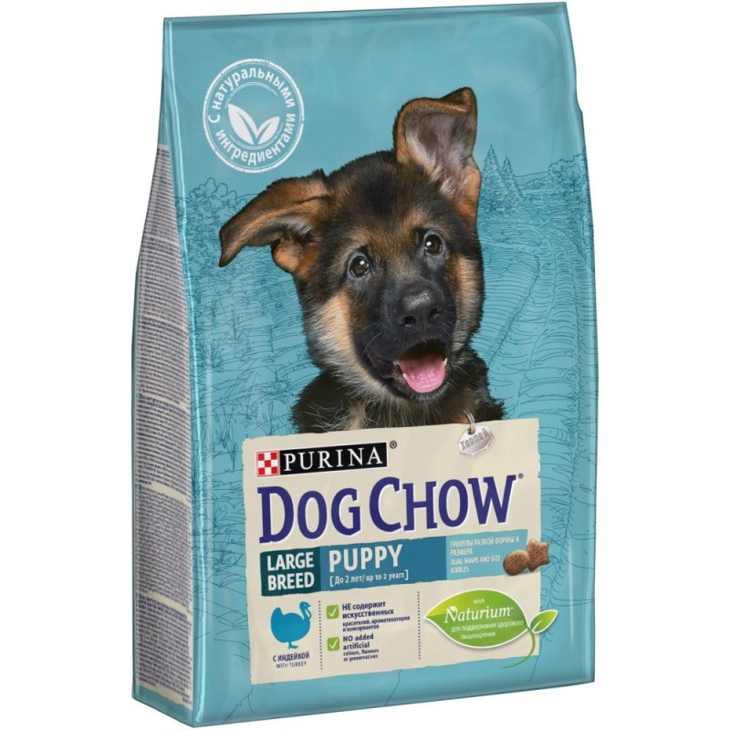 Сухой корм Purina Dog Chow для щенков крупных пород, индейка, 2,5 кг