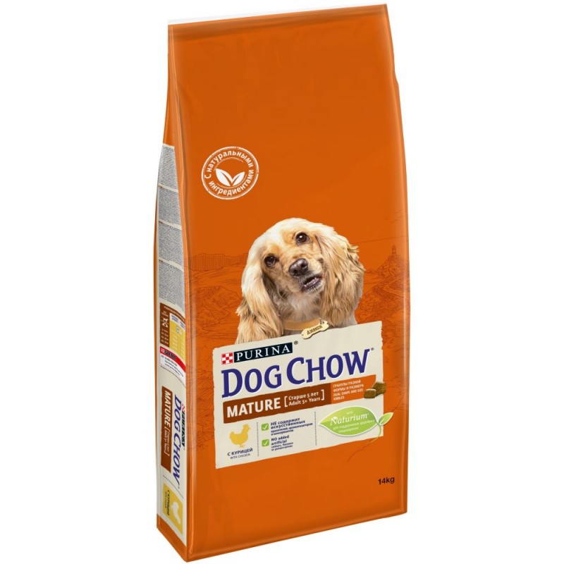 Сухой корм Purina Dog Chow Mature Adult для собак старше 5 лет, курица, 2,5 кг