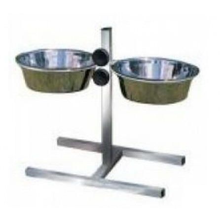 Cтойка с мисками, металл. 2л*2шт