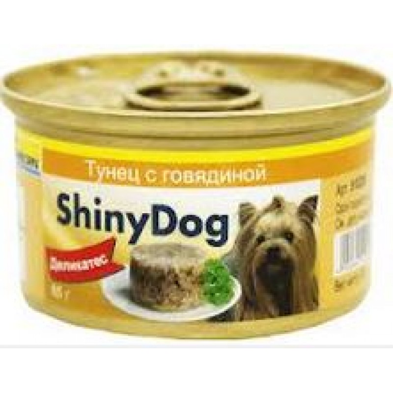 Gimborn Shiny Dog Гимборн Шайни Дог тунец с говядиной деликатесный корм для собак, банка 85 гр