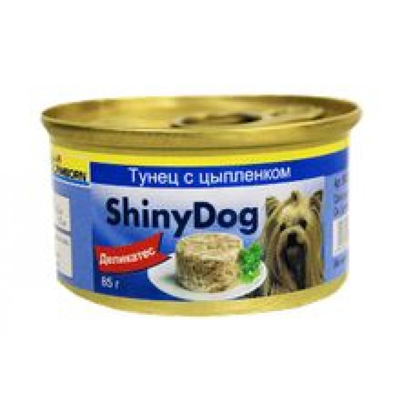 Gimborn Shiny Dog Гимборн Шайни Дог тунец с цыпленком деликатесный корм для собак, банка 85 гр
