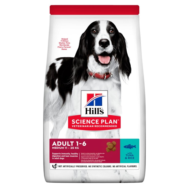 Сухой корм Hill's Science Plan для взрослых собак средних пород для поддержания иммунитета, с тунцом и рисом 2.5 кг