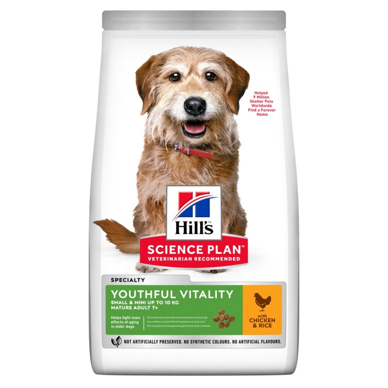 Сухой корм Hills Science Plan Youthful Vitality для пожилых собак (7+) мелких пород для поддержания здоровья иммуной системы, курица, 250 г