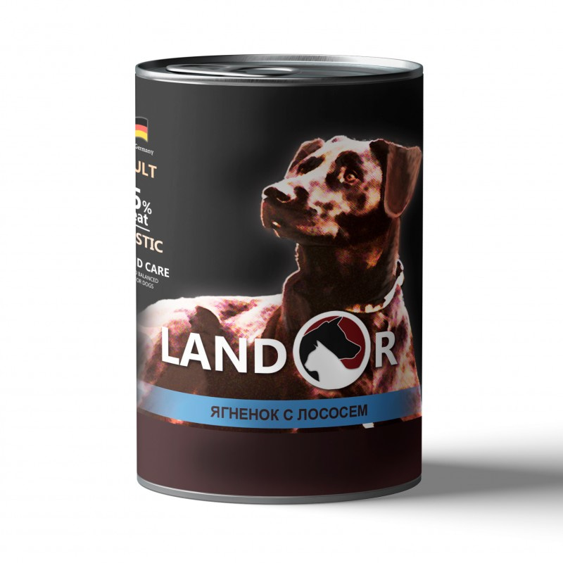 Влажный корм (консервы) Landor Adult Dog Lamb and Salmon для собак всех пород ягненок с лососем 400 гр