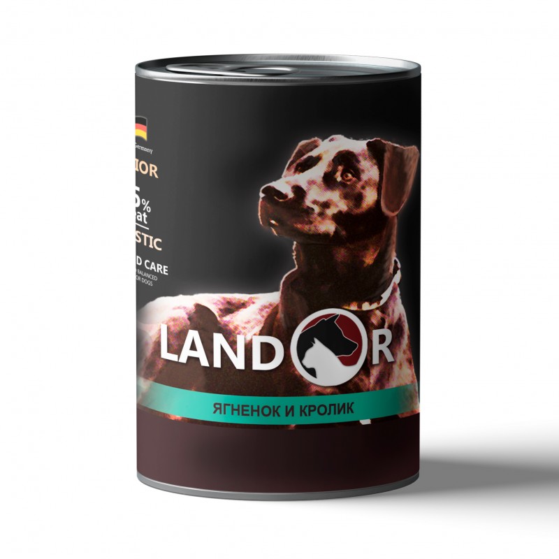 Влажный корм (консервы) Landor Senior Dogs Lamb and Rabbit для пожилых собак ягненок с кроликом 400 гр