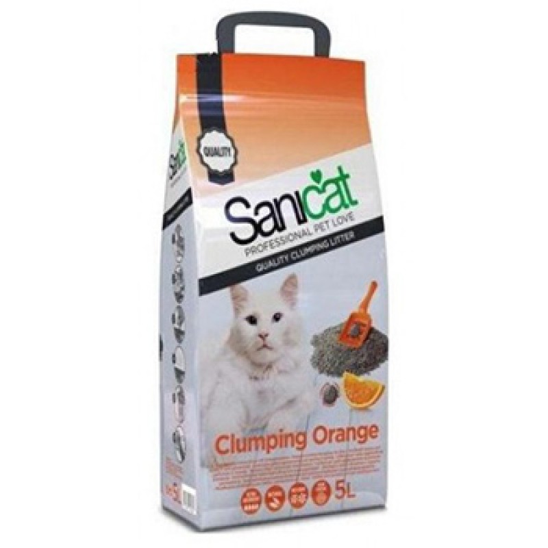 Sanicat Professional Clumping orange  5 л комкующийся наполнитель апельсин