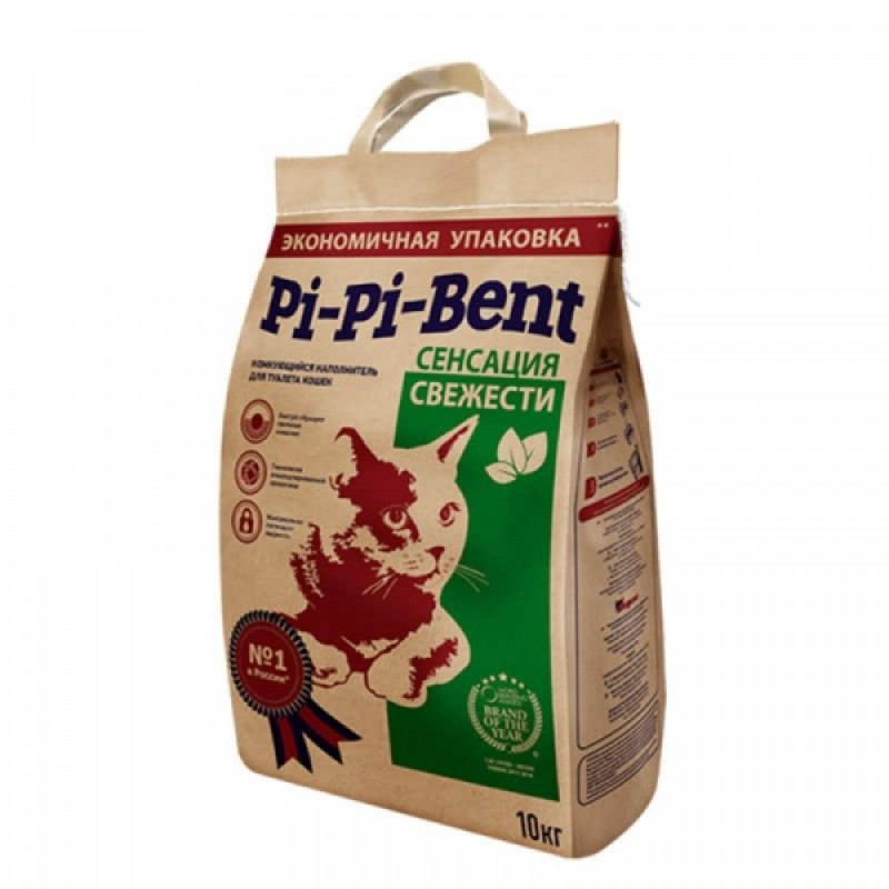Pi-Pi-Bent Fresh Sensation Комкующийся бентонитовый наполнитель запах свежести 10 кг
